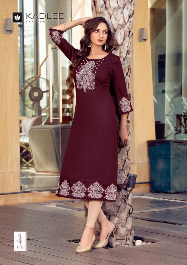 Kadlee Mastani Rayon Weaving Kurti Collection